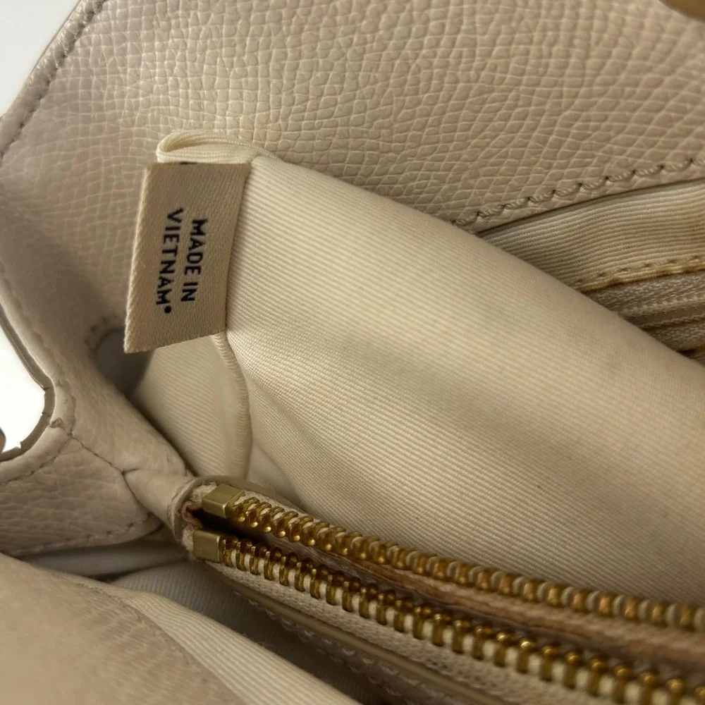 Coach Minetta Ivory Crossgrain Leather Satchel Crossbody Bag F34607